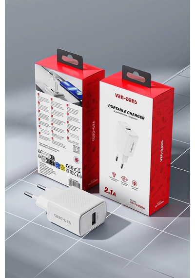 Ven-dens Vd-tc019bac02 20 W Type-c Ve 18 W Usb-a Hızlı Şarj Adaptörü, 1 Metre Pd 30 W Kablo, Beyaz