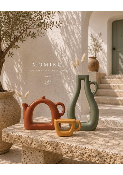 Momiko El Yapımı Beton Ark Obje Seti 3 Lü,3'renk Modern & Bohem Dekoratif Tasarım Adaçayı-tarçın-okre