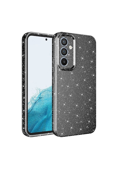 Samsung Uyumlu Galaxy A14 Kılıf Kamera Korumalı Simli Lüks Zore Koton Kapak Gri