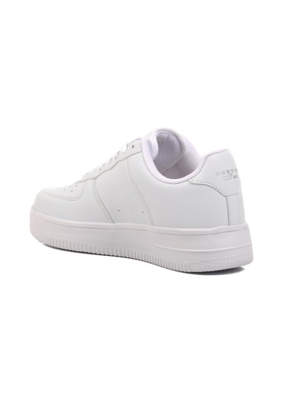 Beyaz Bağcıklı Unisex Spor Ayakkabı 042 G Beyaz-beyaz Beyaz