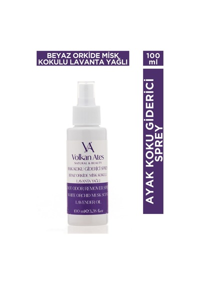 Volkan Ates Natural & Beauty Lavanta Yağlı & Beyaz Orkide Misk Kokulu Ayak Koku Giderici Sprey 100 ML