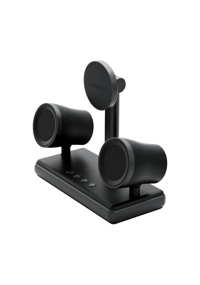 Energea Magaudio 2in1 5w Kablosuz Hoparlörlü Qi2 Destekli 15w Masaüstü Hızlı Şarj Standı - Siyah