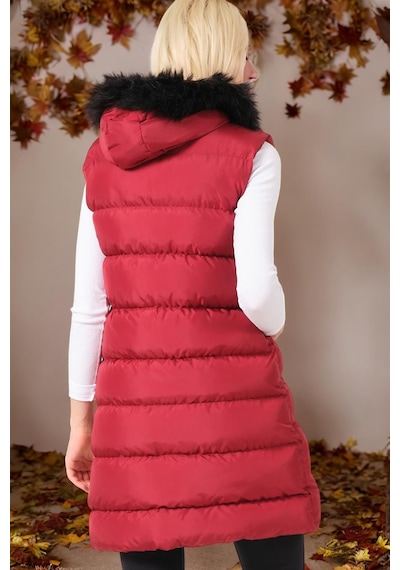 Z6761 Dewberry Bayan Yelek-düz Bordo Düz Bordo