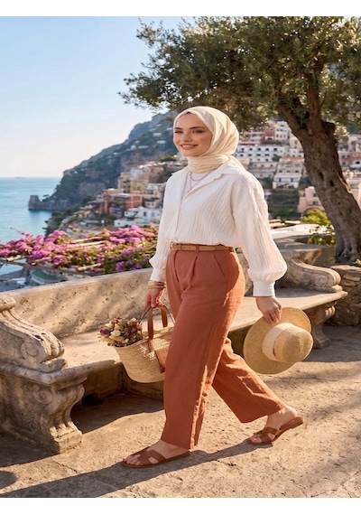 Mirve Butik Balon Kol Gömlek Beyaz