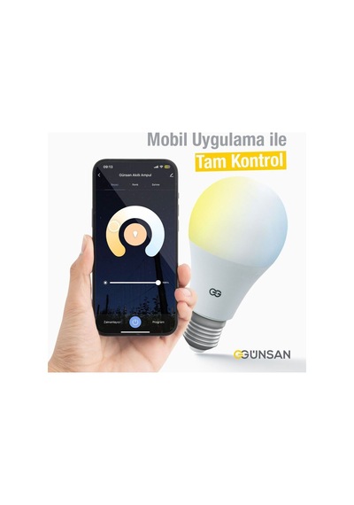 Günsan Akıllı Wifi Led Ampul Beyaz Işık Sesli Komut & Tuya & Smart Life Uyumlu 9w 2700k-6500k Ayarl Diğer