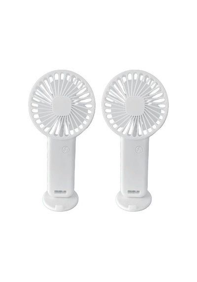2 Adet Mini Fan,telefon Tutucu,portatif El Vantilatörü Beyaz 9,3x19cm