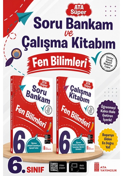 6. Sınıf Ata Süper Fen Bilimleri Soru Bankam + Çalışma Kitabım Seti