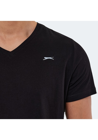 Slazenger RIVALDO Erkek V Yaka Siyah Tişört