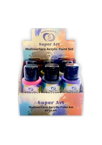 Superart Sedefli Akrilik Boya Seti 6'lı 50 Ml Çok Renkli