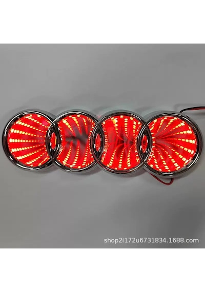 Audi 3d Işıklı Logo Arma Kırmızı 18/5.8 Cm Led Logo Arma Audi Illuminated Vehicle Logo 3daudi18x5.8
