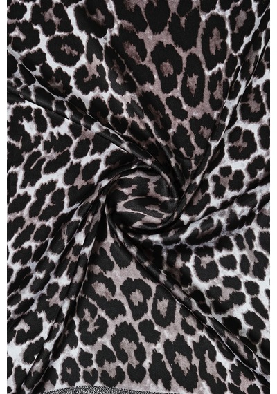 Akswsuar Leopar Desenli Fular 90 90 Siyah