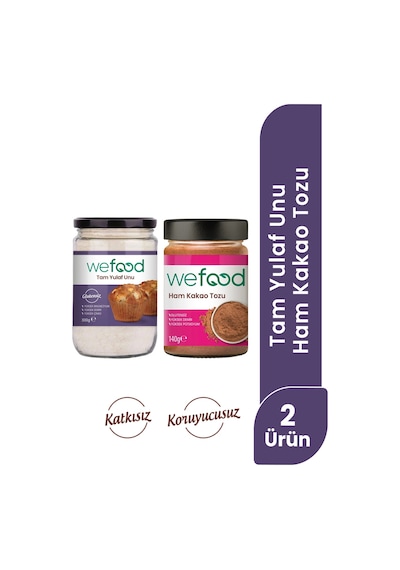 Wefood Ham Kakao Tozu 140 Gr + Wefood Glutensiz Tam Yulaf Unu 300 Gr 8683347038169