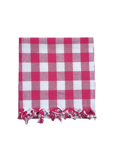 Kareli Yer Sofra Bezi Piknik Masa Örtüsü Saçaklı 150X150 CM (547799353)