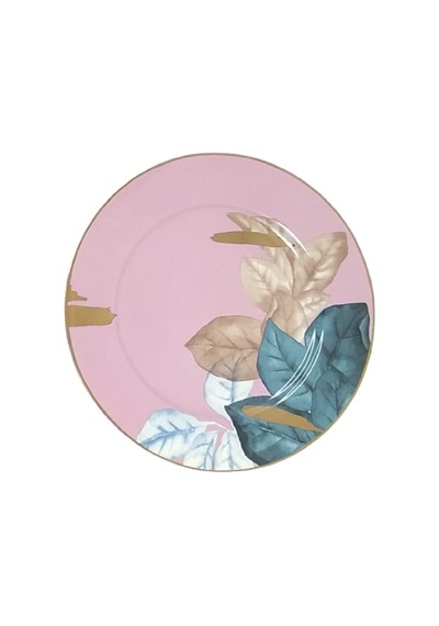 Lucky Art Porselen Altın Sırlı 6 Adet Pasta Tabağı Desenli