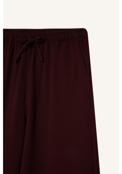 Defacto Wide Leg Normal Bel Standart Boy Pantolon C1428AX25AU Bordo