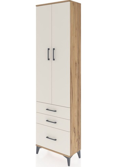 Arges Dolap 2 Raflı 3 Çekmeceli Tek Askılı 60x30x221 Çam-aytaşı Atlas Çam