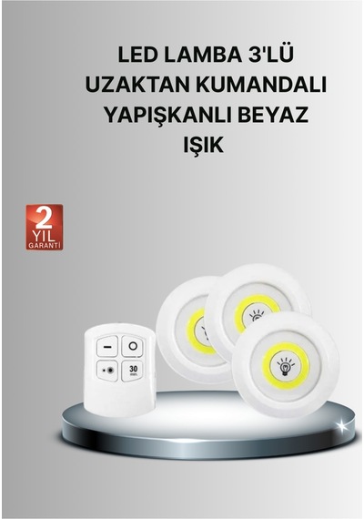 Dekoratif Ve Pratik 3 Lü Kumandalı Spot Led Aydınlatma - Sarı