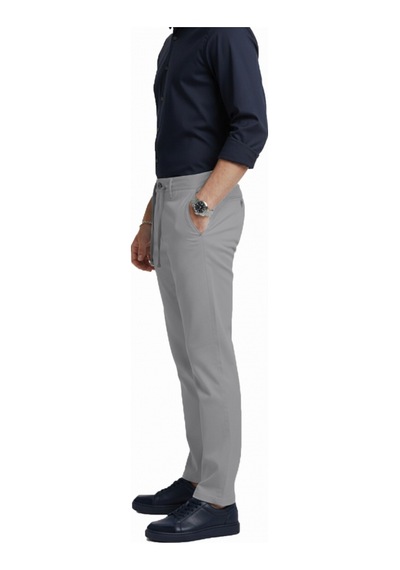 Deepsea Erkek Koyu Gri Esnek Kumaş Slim Fit Beli Lastikli Günlük Spor Pantolon 2601070 Koyu Gri