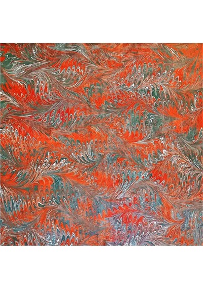Elif Ebru Ebru Sanatı El Yapımı Twill İpek Eşarp Tıe 43 001