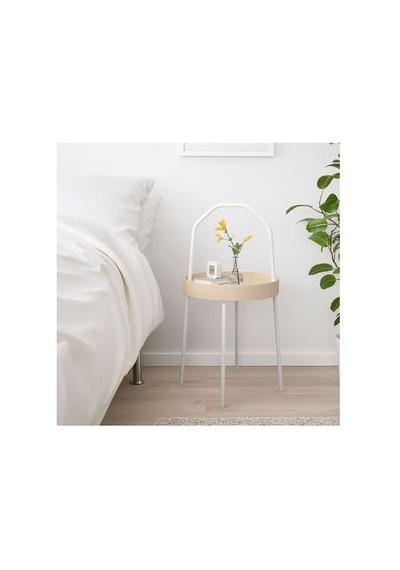 Ikea Burvık Yan Sehpa, Beyaz, 38 Cm
