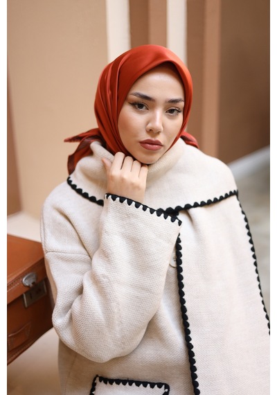 Silk Home Düz Micro Saten Eşarp 28011-13 Bakır