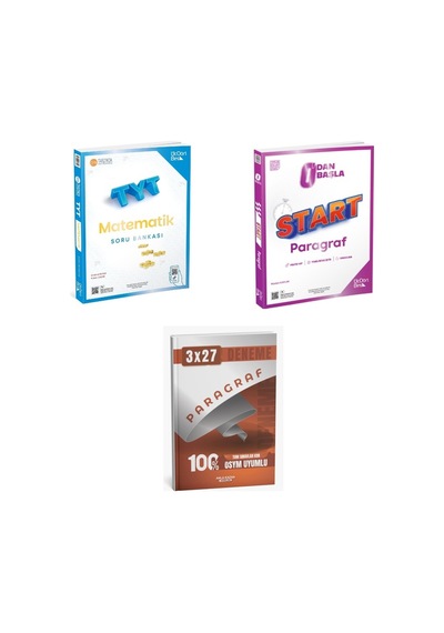 2027 2027 Tyt Üçdörtbeş Matematik Soru + Sıfırdan Başla Start Paragraf + Anla Kazan Paragraf Deneme 3'lü Set