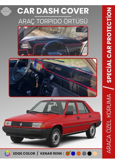 Renault 9 Broadway Torpido Örtüsü Ön Göğüs Koruma Araca Özel Çatlamayı Önler Kaymaz Kolay Montaj - 898 Stiloto