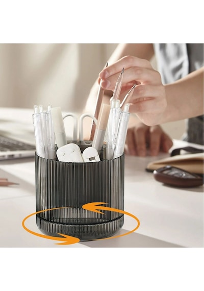 Buffer 360 Dönebilen Plastik Organizer Çok Amaçlı Mutfak, Banyo Ve Makyaj Malzemesi Düzenleyici, Döner Masaüstü Stan Açık Kahverengi