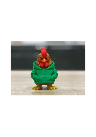 Kapüşonlu Modern Horoz Figürü 10cm