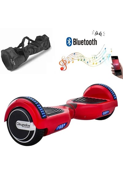 Citymate Hoverboard Elektrikli Kaykay Bluetooth Çanta Led 6.5 Kırmızı