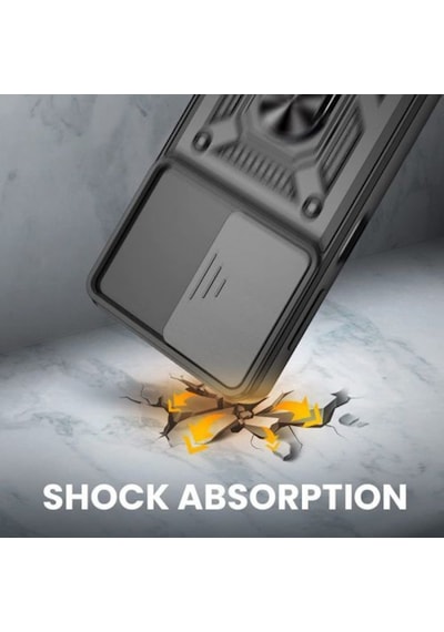 Oppo A74 4G Kilif Sert Silikon Tank Aramid Sürgülü Vega Yüzüklü 563451321