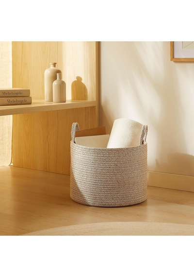 Tr Bej Kırçıllı Pamuklu Halat Sepet 35 X 27 Cm Diğer