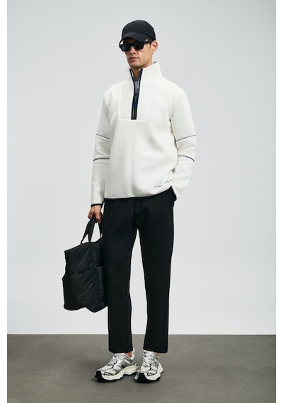 Lufian Erkek Art Sweatshirt 112030191 Kırık Beyaz Kırık Beyaz