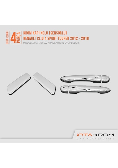 intakrom Renault Clio 4 Sport Tourer İcon Krom Kapı Kolu Sw - 2012 -2018