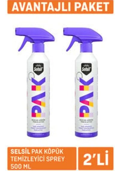 Selsil Pak Köpük Temizleyici Sprey 500ml X 2