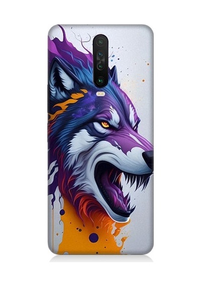 Xiaomi Redmi K30 Uyumlu Kızgın Savaşçı Kurt Desenli Silikon Kılıf