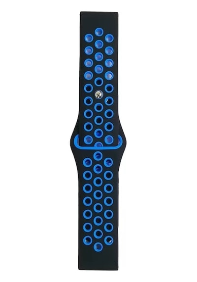 Watch 20mm Spor Delikli Kordon - Siyah-mavi Bz8683140521769