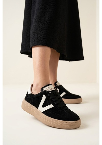 Beety 26by227.170 Kadın Hakiki Deri Klasik Sneaker Siyah