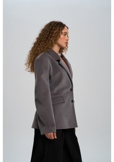 Mai Studios Co. Kaela Bel Oturmalı Gri Blazer Gri