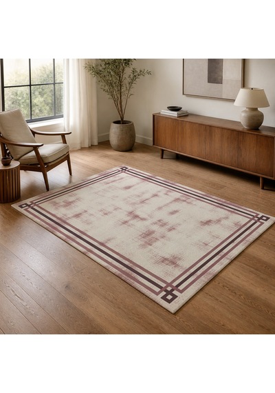 Kartela Halı Rilo Halı Kaymaz Taban Makinede Yıkanabilir Halı Gül Kurusu - 60 X 90 Cm