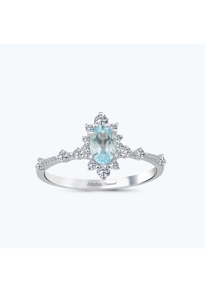 Altınbaş Pırlanta Mavi Topaz Oval Yüzük Pnf004skt-14k