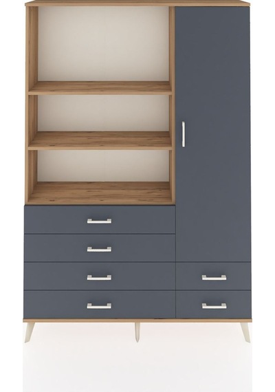 Arges Dolap 7 Raflı 6 Çekmeceli Tek Kapaklı 132x30x195 Çam-antrasit/antrasit Antrasıt/antrasıt Arges Dolap 7 Raflı 6 Çekmeceli Tek Kapaklı 132x30x195 Çam-antrasit/antrasit Antrasıt/antrasıt