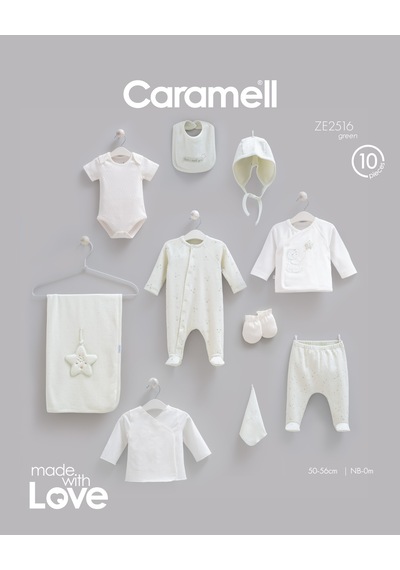 Caramell Teddy Bear 10 Parça Hastane Çıkışı Zıbın Seti Yeşil renkli