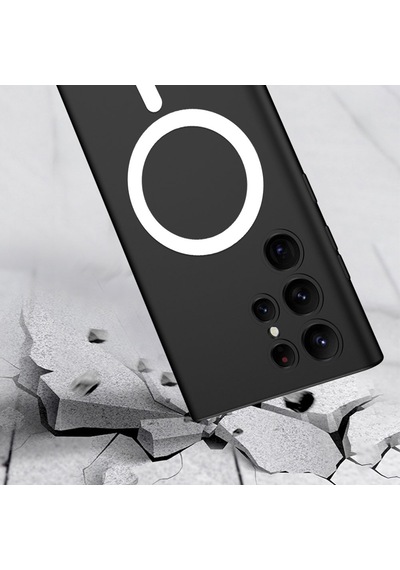 Rba Aksesuar Galaxy Uyumlu S23 Ultra Kılıf Wireless Şarj Özellikli Rba Kıpta M-safe Silikon Kapak - Yeşil Yeşil