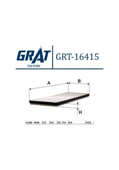 Grat 16415 Kabin Filtresi-çiftli-kasalı Hyundai: İ20 2008