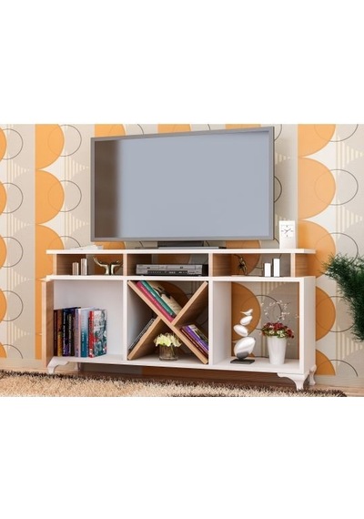Tv Ünitesi Kamer Tasarım Beyaz Teak