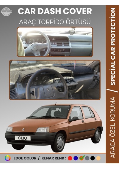 Renault Clıo 1 1994-1998 Torpido Örtüsü Ön Göğüs Koruma Torpido Koruma Araca Özel Tam Uyum - 863 Stiloto