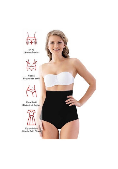 Siyah Mı Emay 2813 Yüksek Bel Slip Lazer Korse Siyah