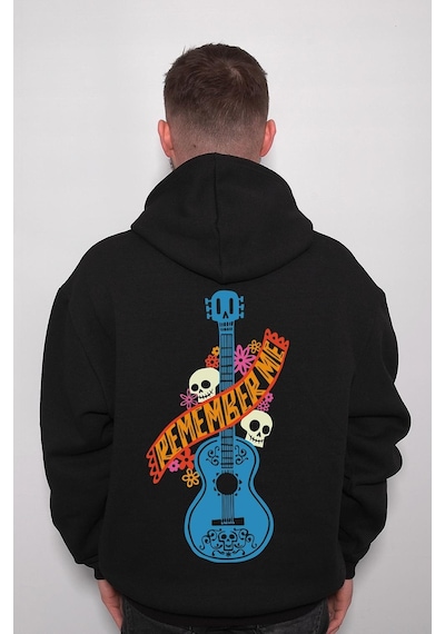 Guitar Gitar Remember Me Skull Kuru Kafa Flowers Sweatshirt Unisex Kapüşonlu Hoodie 001