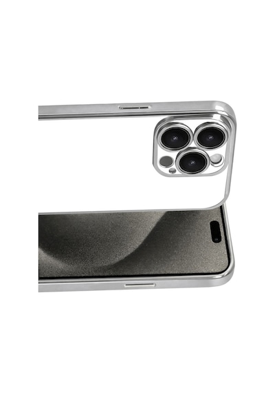 Apple Uyumlu iPhone 15 Pro Max Uyumlu Lensli Silikon - Gümüş